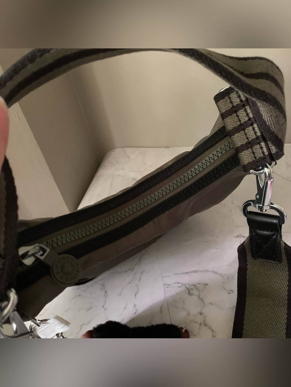 Kipling Malise Green Moss Stripe Retail 108$+ - Picture 5 of 7
